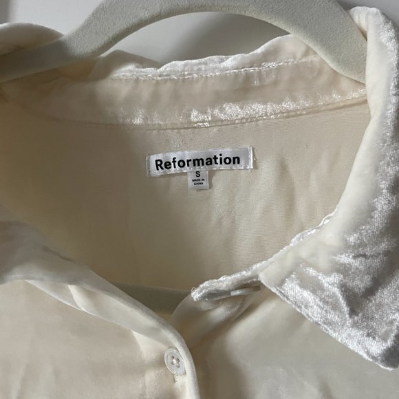 Reformation Cam Velvet Top Size S White - Picture 8 of 9